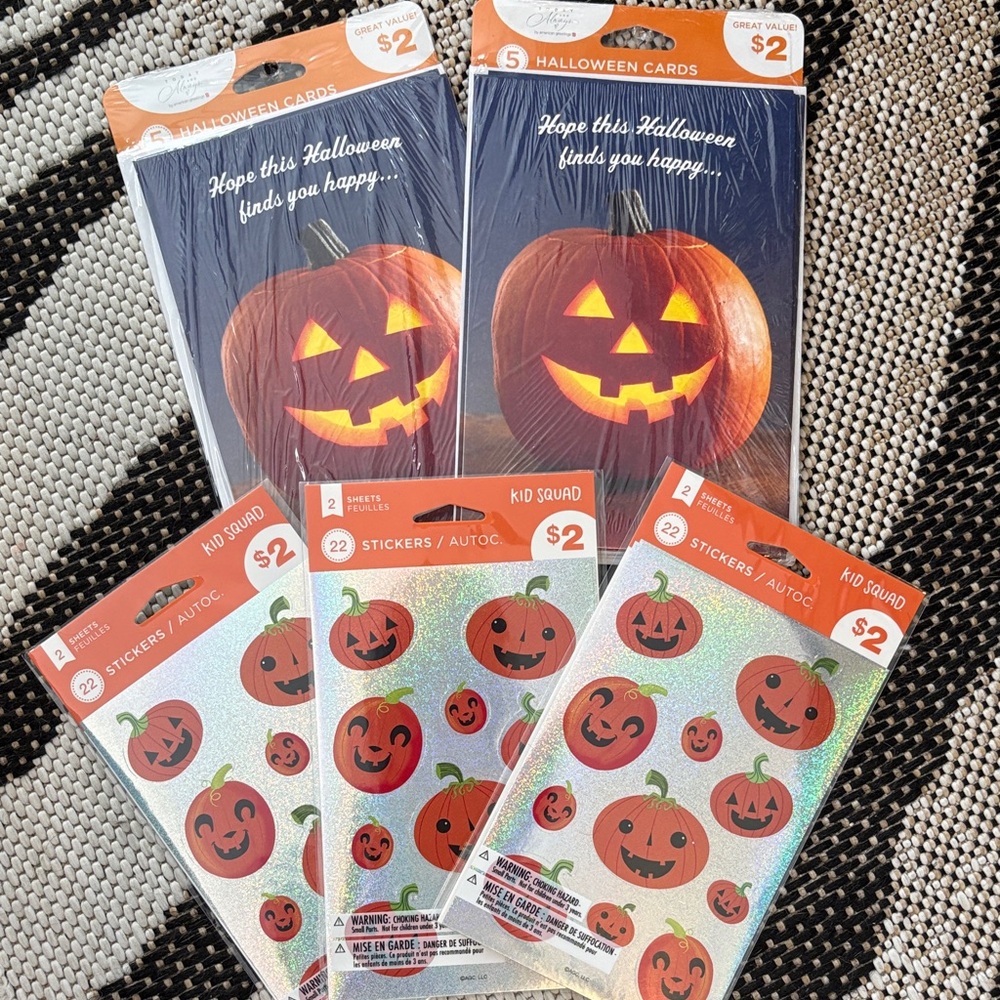 🆕American Greetings Halloween Cards And Stickers Bundle